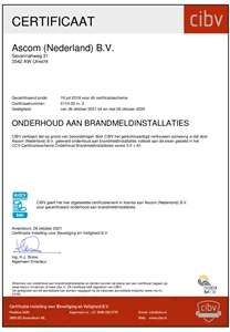 CIBV Certificaat - 
Onderhoud aan brandmeldinstallaties